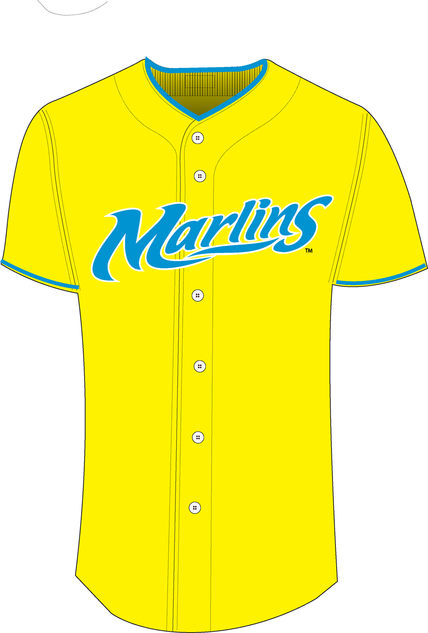 Marlins - 'Yellow Button Up Jersey'
